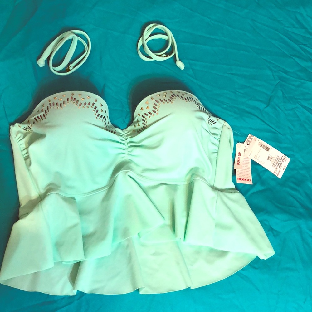 Teal Push up Bongo swim top size Large. NWT